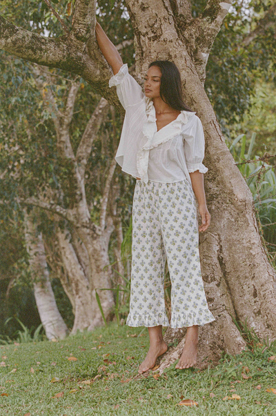 HANA PANT - Sky Blue Wildflower / XS