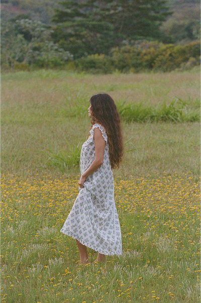 MALIA DRESS - Sky Blue Wildflower / XS