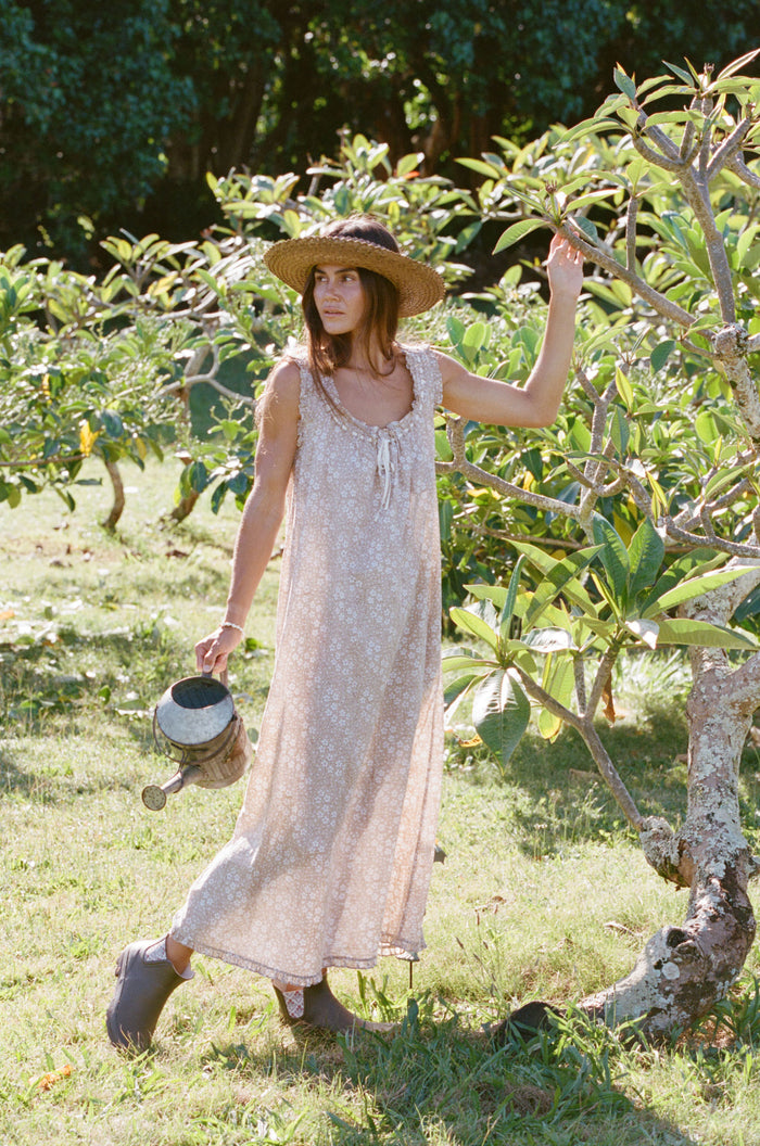 TIANA DRESS - Plumeria Fields Coconut / XS