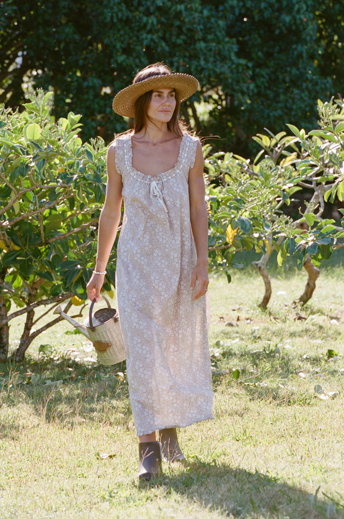 TIANA DRESS - Plumeria Fields Coconut / XS